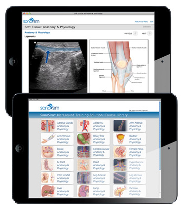 Ultrasound training on the cloud allows for sonography training at school or home, with multiple content choices