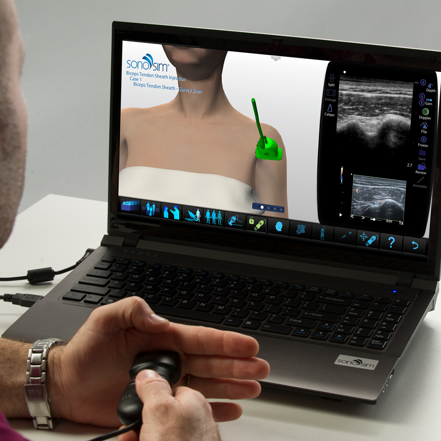 Biceps Tendon Sheath Injection: Procedure Module - screenshot Ultrasound Simulator for Biceps Tendon Sheath Injection: Procedure Module